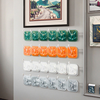 Crochet mural adhésif robuste à six rangées en plastique étanche pour manteaux, chapeaux, personnalisable pour armoire, cuisine, chaussures, sacs de nettoyage, sacs doubles