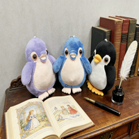 Peluche bébé OEM, adorable pingouin gris en peluche, jouet oreiller, cadeau d'anniversaire, brodé, doux, polyester, coton PP