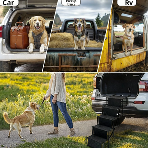 Dilu Beliebte Hunde-Autotreppe, Faltbare Hundetreppe, Metall-<span class=keywords><strong>SUV</strong></span>-Autostufen, Geeignet für Große Hunde - Product Image 4