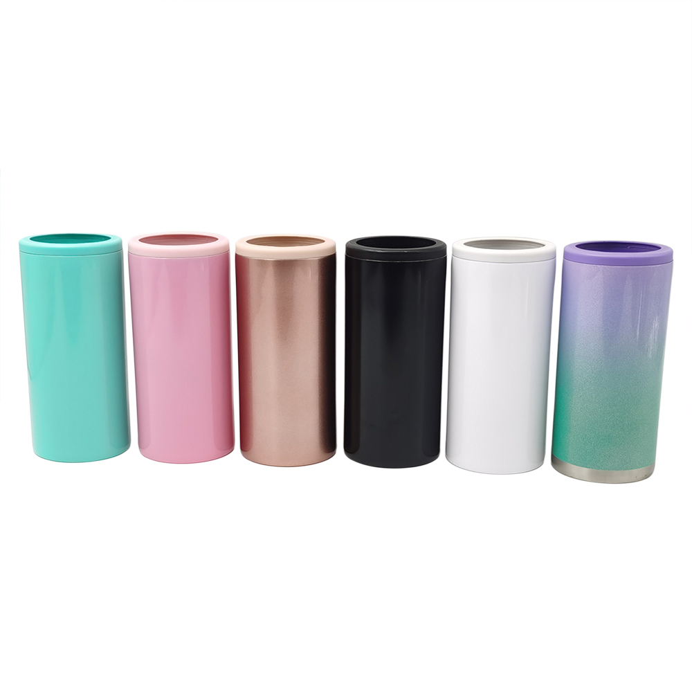 Оптовая продажа изолированные пиво напитки 12 oz узкие может охладитель 12 унций нержавеющей стали тонкий чашка охладителя для высокие узкие могут с двойными стенками