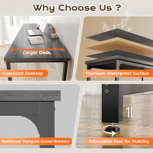 <span class=keywords><strong>Table</strong></span> basse contemporaine en bois, vente directe d'usine, <span class=keywords><strong>avec</strong></span> hauteur réglable, extension et étagère pour bureau à domicile et jeux vidéo - Product Image 2