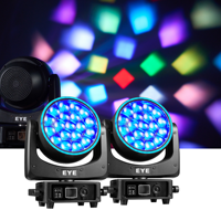 Luz móvil de cabeza móvil con zoom 19x25W Bee Eye RGBW 4 en 1, DMX512, LED Lyre Beam, Luces Disco, Efecto de escenario móvil para DJ y bodas