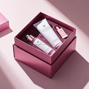 Boîte personnalisée rouge à lèvres ensemble cadeau boîtes de maquillage cosmétique anniversaire bébé Ramadan rose bleu boîte cadeau de mariage - Product Image 6