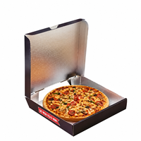 Boîte à pizza en carton ondulé avec couvercle à charnière et insert divisé pour l'emballage de plusieurs pizzas et sauces