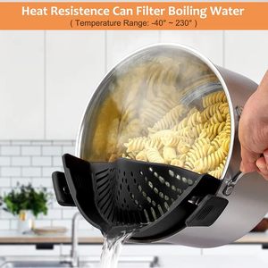 Flexible Silicone Strainer Pot Drainer Cooking Tools Adjustable <b>Clip</b> on Strainer for Pots - Product Image 4