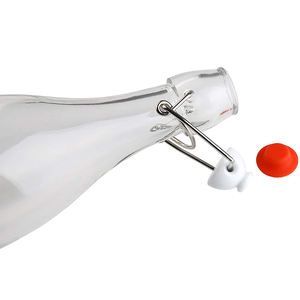 1000ml丸型スイングトップ透明ガラス瓶ガラスジャー スイングトップ蓋 厚ガラスビール瓶 カスタムロゴと包装箱 - Product Image 3