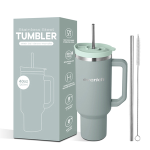 Everich 40oz BPA <span class=keywords><strong>Free</strong></span> in acciaio inox bicchiere 100 a tenuta doppia parete isolamento sottovuoto Tumbler con manico - Product Image 5