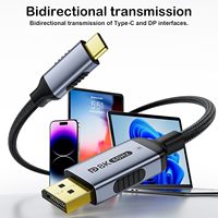 Câble USB-C bidirectionnel 8K 60Hz vers DP 1.4 pour iPhone 16 Pro Max, MacBook Pro/Air, iPad et plus