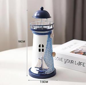 Địa Trung Hải LED sắt ngọn hải đăng 19cm Đèn điện tử đầy màu sắc đèn nến trang trí nhà - Product Image 3
