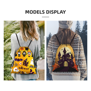 Custom Halloween Gift <b>Drawstring</b> <b>Bag</b> Halloween Gift Candy Storage <b>Bag</b> Cartoon <b>Waterproof</b> Polyester <b>Drawstring</b> Backpack - Product Image 6
