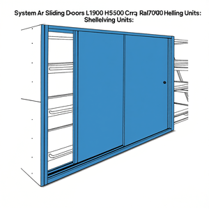 Fami <b>System</b> Ar Sliding Doors L1900 H1500 Dark Grey Ral7000 <b>Shelving</b> Units - Product Image 3