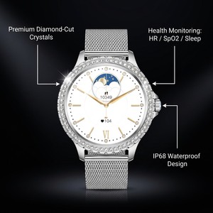 Reloj Inteligente para Mujer con Bisel de Diamantes, Llamadas por Bluetooth, Resistente al Agua IP68, Reloj de Moda para Dama, Proveedor para <span class=keywords><strong>el</strong></span> Mercado de Regalos - Product Image 2