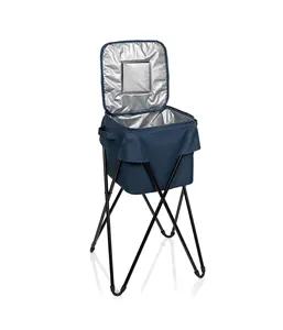 camping cooler bag with steel stand,folding cooler bag with stand for BBQ grill