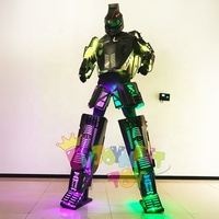Nouvel arrivage de vêtements robot lumineux pour adultes marcheurs échasses costume de danse robot pour discothèque accessoires d'ambiance de fête