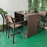 Chaise haute et table haute bar mobilier d'extérieur en bois patio jardin ensemble café restaurant jardin ridge mobilier d'extérieur