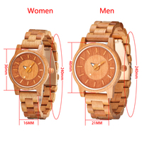 Jam Tangan Kayu Vintage Baru 2026 Unisex Mewah Analog Quartz Movement Tahan Air 3Bar Kristal Hardlex Kunci Lipat