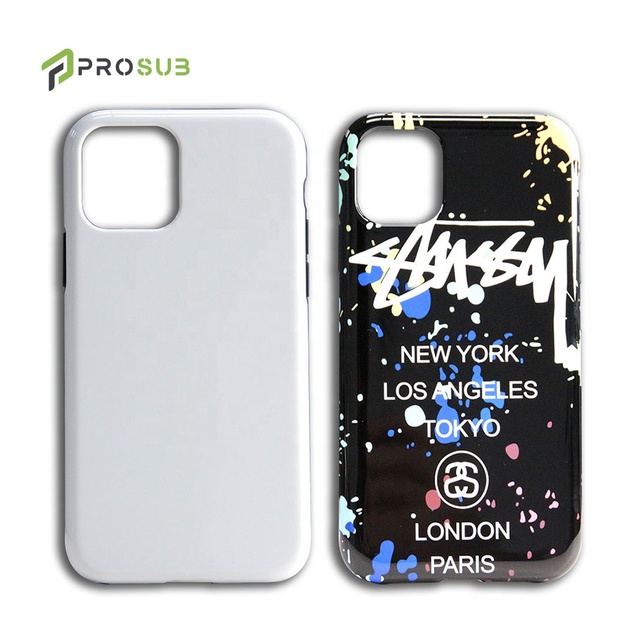 Prosub Wholesale Sublimation Phone Shell Protective Coque Telephone Cover 3D Blank 2 in 1 Coating Sublimation Case for Iphone 11