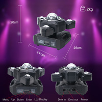 Mini Cabeza Móvil LED de 80W con 3 Brazos, RGBW DMX512, Clasificación IP33, Luz de Escenario Activada por Sonido para DJ, Fiestas, Bodas, Discotecas y Clubs