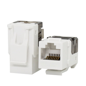 FTP Cat6 이더넷 네트워크 모듈형 화이트 6m 금도금 PC 소재 키스톤 잭 8P8C RJ45 커넥터 툴리스 180도 - Product Image 1