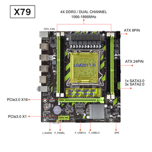 Nuevo Conjunto de Placa Base PANDL X79 para PC de Escritorio, CPU <span class=keywords><strong>Intel</strong></span> <span class=keywords><strong>Xeon</strong></span> <span class=keywords><strong>E5</strong></span> <span class=keywords><strong>2650</strong></span> <span class=keywords><strong>V2</strong></span>, Compatible con Memoria RAM DDR3 ECC, Kit de Placa Base <span class=keywords><strong>Xeon</strong></span> X79 - Product Image 4