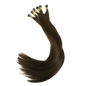 Extensioni di <span class=keywords><strong>Capelli</strong></span> Umani Remy 100% Brasiliani di Alta Qualità, Colore Marrone <span class=keywords><strong>Cioccolato</strong></span>, Cheratina I-Tip, Lisci, Doppia Trama - Product Image 1