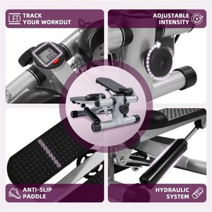 Steppeur d'intérieur multifonctionnel en acier, réglable, antidérapant, silencieux, petit steppeur pour la remise en forme avec bande de résistance - Product Image 5
