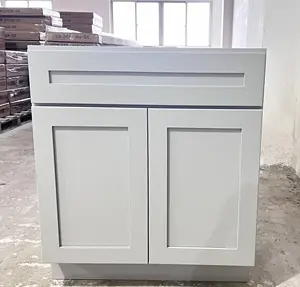 Import Kitchen Cabinet Factory Direct Make Modern White Grey Navy Blue Shaker All Wood Kitchen Cabinets And Bathroom Cabinet