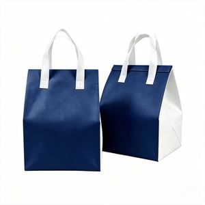 Sac isotherme pliable grande capacité en non-tissé, durable et portable pour l'emballage alimentaire et les pique-niques - Product Image 1