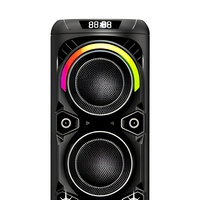 Enceinte portable sans fil pour fêtes, lumière LED RGB, microphone intégré, alimentation par batterie, chargement USB, plastique, 30W RMS pour karaoké
