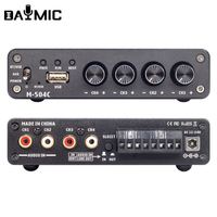 504C 200W BT USB Stereo Araba Amplifikatörü Güçlü 4*50W Ev Sineması Amplifikatör Sistemi 4 Kanal Mini AMP 110V/220V