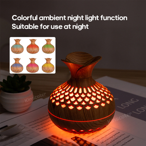 เครื่องเพิ่มความชื้นแบบพกพา ไฟ LED 7 สี พร้อมไฟกลางคืน พอร์ต USB ลายไม้ เครื่องพ่นไอน้ำอัลตราโซนิก สำหรับบ้านและสำนักงาน - Product Image 3