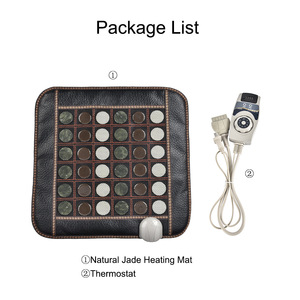 Natural Jade Stone Electric Heating Massage Cushion Back Waist <b>Hip</b> Foot Warmer <b>Pad</b> PU Leather Temperature Control - Product Image 5