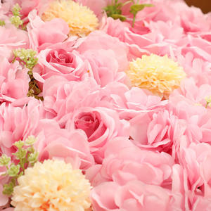 Mur floral artificiel 60x40 cm, motif de roses, fleurs en soie plastique, décoration romantique pour mariage, fond de scène - Product Image 4