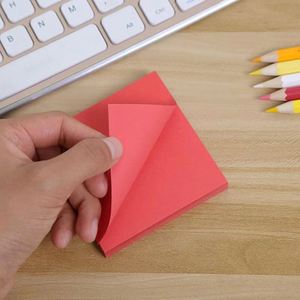 100 Sheets Multicolor Fluorescent Paper Sticky Notes Assorted Bright Adhesive <b>Memo</b> <b>Pads</b> Office School Stationery Note Taking - Product Image 2
