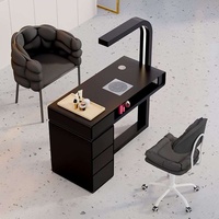 Table de manucure professionnelle avec chaise et aspirateur intégré pour salon de manucure - Offre spéciale
