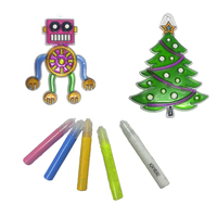 Noël bricolage attrape-soleil Art Kits à la main fenêtre verre peinture paillettes Multi couleurs artiste brosse Paintway marque pour la fête