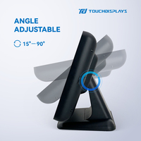 TouchDisplays 15 pouces tout en un ordinateur de bureau Android Linux paiement par carte de crédit machine pos avec double écran