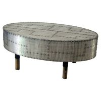 Luxuriöser Industrieller Retro-Aviator-Couchtisch mit Kühlfunktion aus Kunstleder für Hotel, Gastronomie und Parknutzung