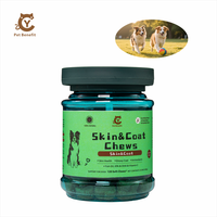 Friandises à mâcher pour animaux de compagnie : Omega-3, Vitamine E, Biotine, Vitamine C, Zinc – Pour une peau et un pelage brillants, anti-chute, antioxydant, immunostimulant