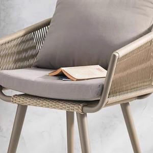 Silla de Ratán de Estilo Nórdico para Exteriores, Estructura de Aleación de Aluminio, Asiento de Jardín, Diseño Duradero - Product Image 4