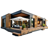 Kit de maison modulaire portable avec pièces détachables, cabine légère en acier, maison préfabriquée pliable, villa modulaire 2 chambres