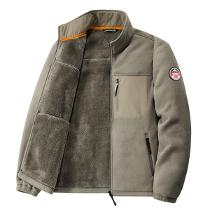 Chaqueta Larga de Forro Polar para Hombre, con Capucha, Cortavientos, Casual, Holgada, Cómoda, a la Moda, Nueva, con Cierre de Fibra de Bambú - Product Image 4