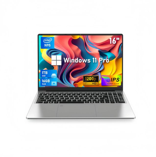 Factory 16"Laptop N95 1TB Win11 Laptop Business Portable Backlight Fingerprint Unlocking Gaming Student Personal & Home Laptops