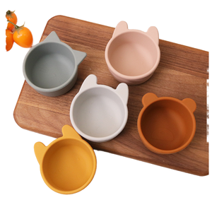 2025 usine directe sans BPA Silicone bébé bol Design moderne en forme de dessin animé de lapin de chat pour le stockage des aliments pour bébé d'aspiration - Product Image 2