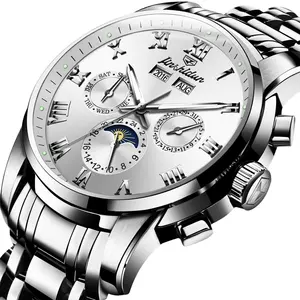 JSDUN 8718 Men Watch Fashion Business Men Automatic Mechanical Chronograph WristWatch Factory Supplier Hand Clock Custom Logo