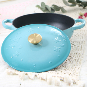 Casserole <span class=keywords><strong>en</strong></span> <span class=keywords><strong>fonte</strong></span> émaillée à double poignée, nouvelle marmite de cuisine pour la maison avec fond antiadhésif pour cuisinière à gaz et à induction, soupe, ragoût - Product Image 2