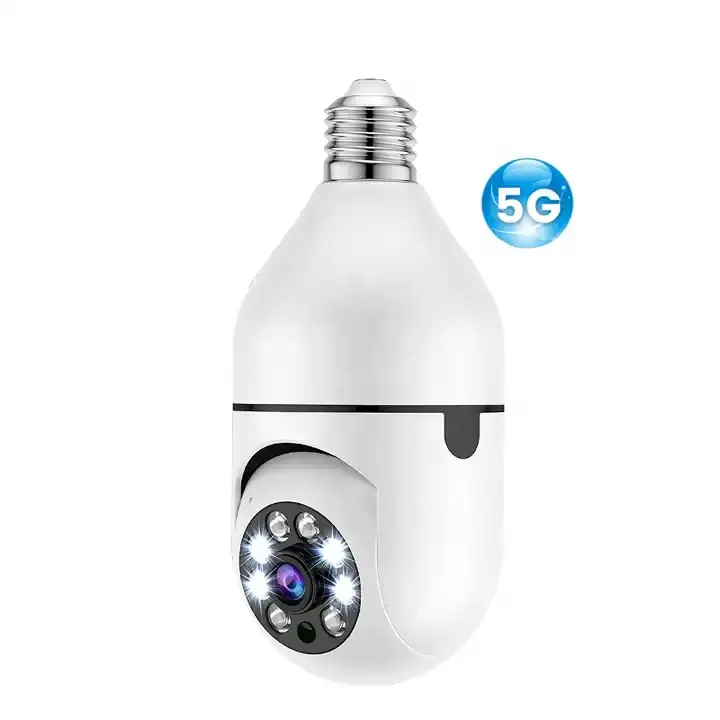 La migliore vendita di 1080p di visione notturna 5G lampada a lampadina senza fili macchina fotografica auto tracking 360 gradi wifi cctv lampadina di sicurezza ptz fotocamera