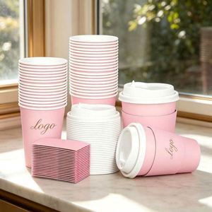Vaso de Papel Desechable de Doble Pared con Impresión Personalizada para Llevar, 8oz 10oz 12oz 16oz, con Tapas para Bebidas Calientes - Product Image 2