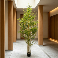 Dekorative Blumen, Kränze und Pflanzen Künstlicher Glücksbambus Plastik-Kunstbäume für Innenräume Zuhause Hotel Bar Blumenarrangements