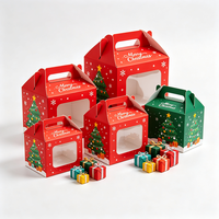 Boîte à gâteau de Noël de luxe avec estampage à chaud, production en 72h, finition UV, emballage de dessert recyclable
